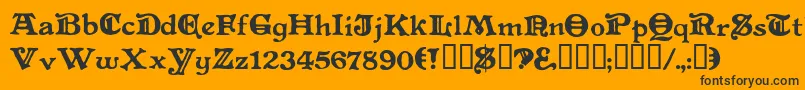 Levelfourteendruid Font – Black Fonts on Orange Background