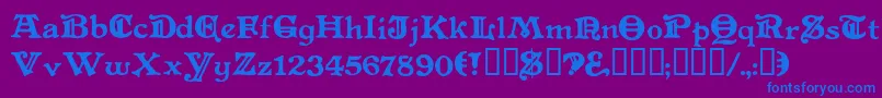 Levelfourteendruid Font – Blue Fonts on Purple Background