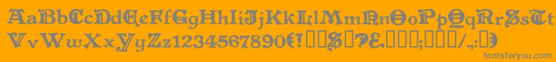 Levelfourteendruid Font – Gray Fonts on Orange Background