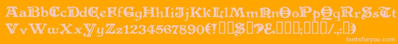 Levelfourteendruid Font – Pink Fonts on Orange Background