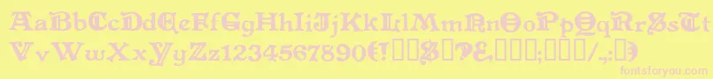 Levelfourteendruid Font – Pink Fonts on Yellow Background