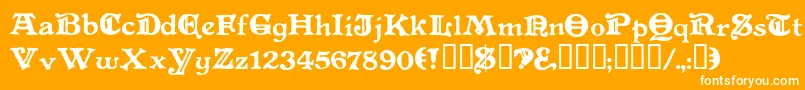 フォントLevelfourteendruid – オレンジの背景に白い文字