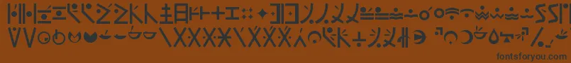 フォントEndankai – 黒い文字が茶色の背景にあります