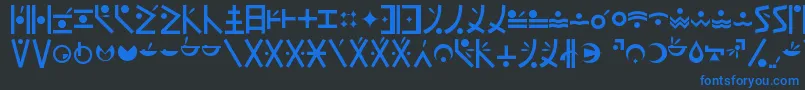 Endankai Font – Blue Fonts on Black Background