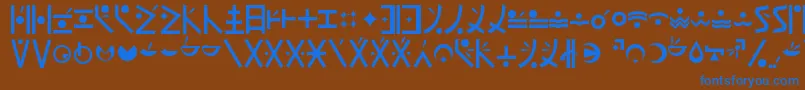 フォントEndankai – 茶色の背景に青い文字