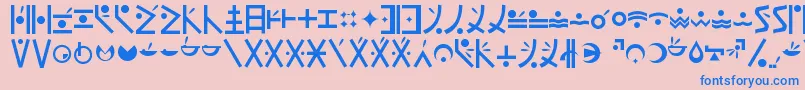 Endankai Font – Blue Fonts on Pink Background