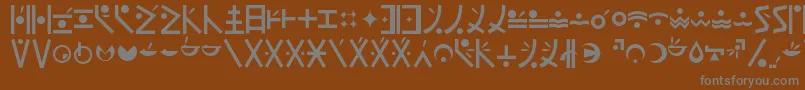 フォントEndankai – 茶色の背景に灰色の文字