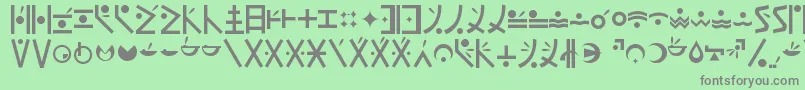 Endankai-Schriftart – Graue Schriften auf grünem Hintergrund