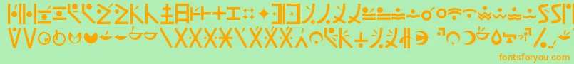 Endankai Font – Orange Fonts on Green Background