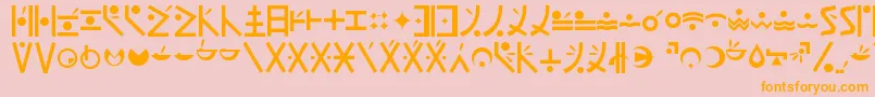 Endankai Font – Orange Fonts on Pink Background