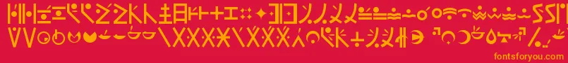 Endankai Font – Orange Fonts on Red Background