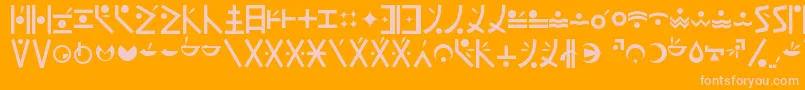 Endankai Font – Pink Fonts on Orange Background