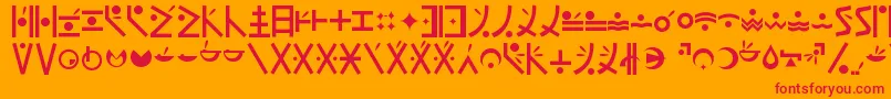 フォントEndankai – オレンジの背景に赤い文字