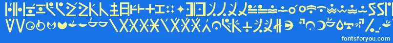 Endankai Font – Yellow Fonts on Blue Background