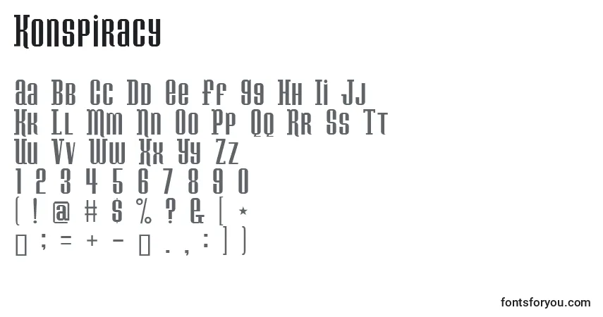 Fuente Konspiracy - alfabeto, números, caracteres especiales
