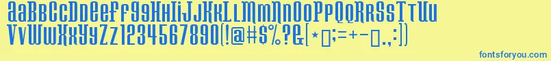 Konspiracy Font – Blue Fonts on Yellow Background