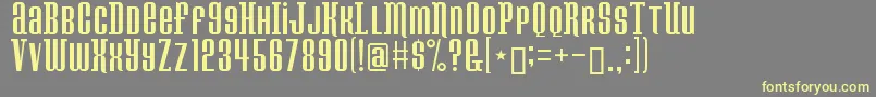 Konspiracy-Schriftart – Gelbe Schriften auf grauem Hintergrund