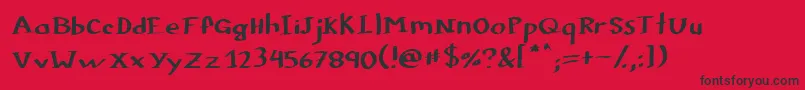 Czcionka ColophonDbz – czarne czcionki na czerwonym tle
