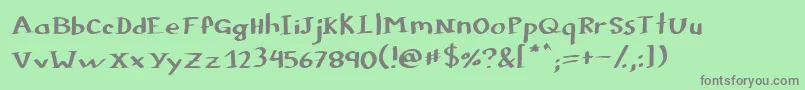 フォントColophonDbz – 緑の背景に灰色の文字