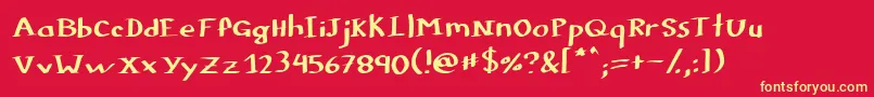 ColophonDbz Font – Yellow Fonts on Red Background