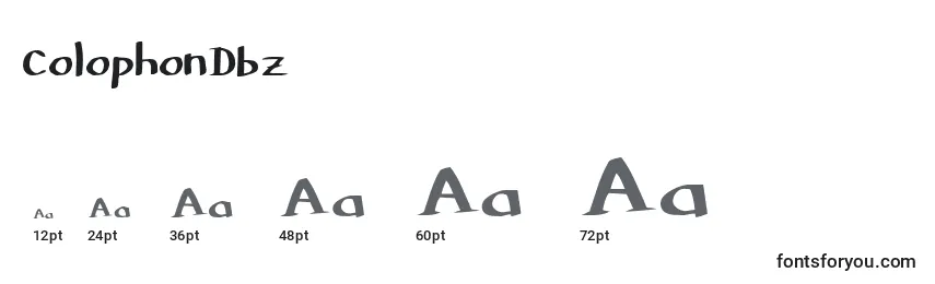 Размеры шрифта ColophonDbz