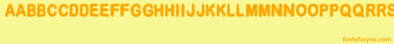 Desminore-Schriftart – Orangefarbene Schriften auf gelbem Hintergrund