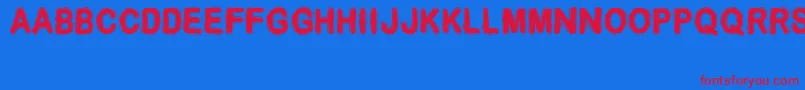 Desminore Font – Red Fonts on Blue Background