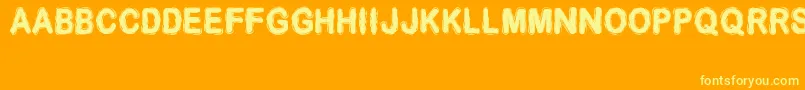 Desminore Font – Yellow Fonts on Orange Background