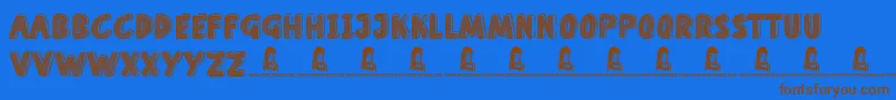 HomeSchool Font – Brown Fonts on Blue Background