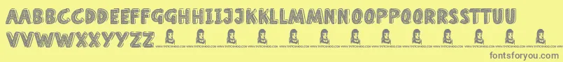 Czcionka HomeSchool – szare czcionki na żółtym tle
