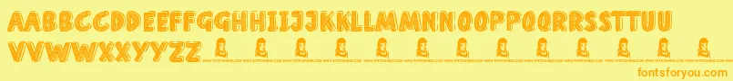 Czcionka HomeSchool – pomarańczowe czcionki na żółtym tle