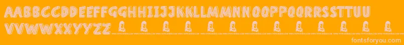 HomeSchool Font – Pink Fonts on Orange Background