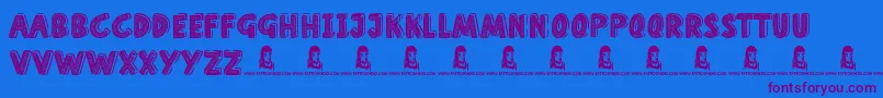 Czcionka HomeSchool – fioletowe czcionki na niebieskim tle
