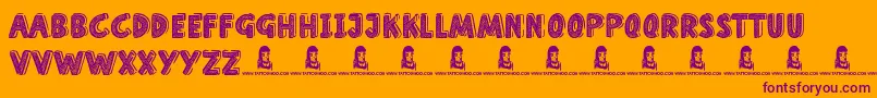 HomeSchool Font – Purple Fonts on Orange Background