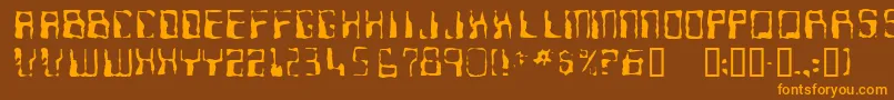 Czcionka Ninteen7 – pomarańczowe czcionki na brązowym tle