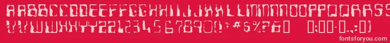 Ninteen7 Font – Pink Fonts on Red Background