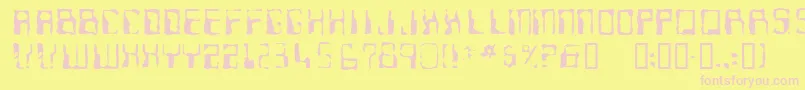 Шрифт Ninteen7 – розовые шрифты на жёлтом фоне