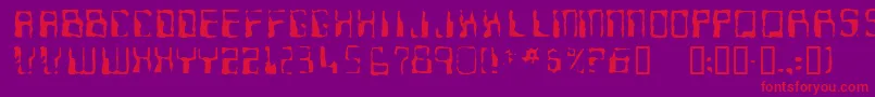 Ninteen7 Font – Red Fonts on Purple Background