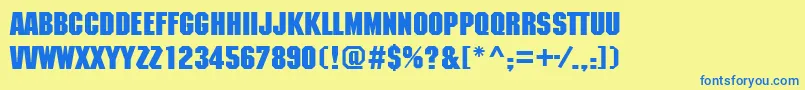 Mcn85C Font – Blue Fonts on Yellow Background