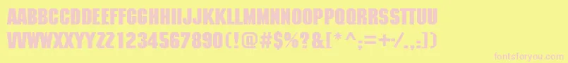 Mcn85C Font – Pink Fonts on Yellow Background