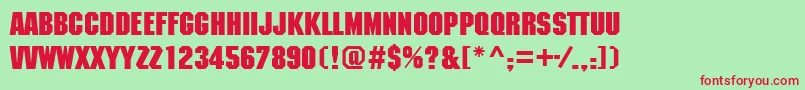 Mcn85C Font – Red Fonts on Green Background