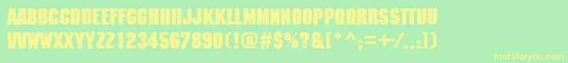 Mcn85C Font – Yellow Fonts on Green Background