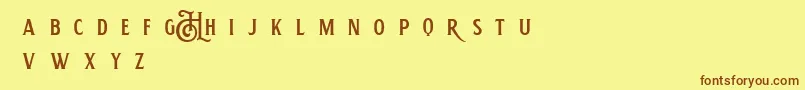 Шрифт HemeraIiDemo – коричневые шрифты на жёлтом фоне