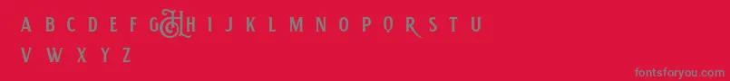 フォントHemeraIiDemo – 赤い背景に灰色の文字