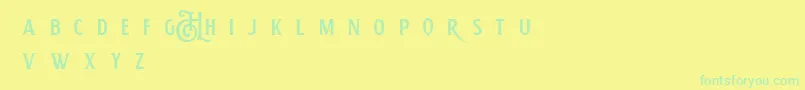 フォントHemeraIiDemo – 黄色い背景に緑の文字