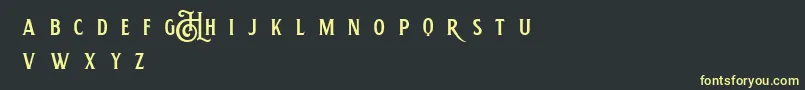 フォントHemeraIiDemo – 黒い背景に黄色の文字