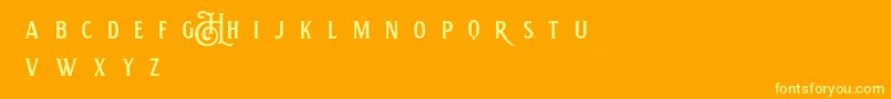 フォントHemeraIiDemo – オレンジの背景に黄色の文字