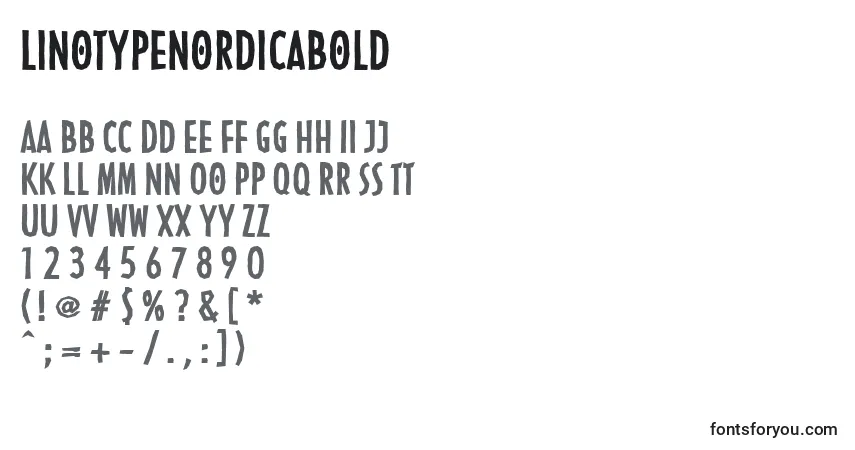 A fonte LinotypenordicaBold – alfabeto, números, caracteres especiais