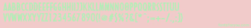 フォントLinotypenordicaBold – ピンクの背景に緑の文字