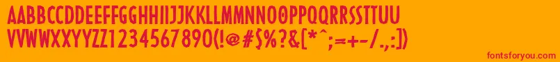 LinotypenordicaBold-fontti – punaiset fontit oranssilla taustalla